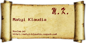 Matyi Klaudia névjegykártya